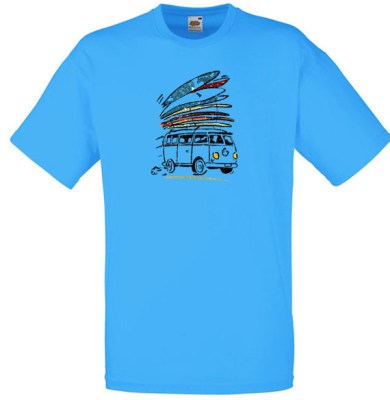 ΤΥΡΚΟΥΑΖ t-shirt FRUIT OF THE LOOM με στάμπα BUS